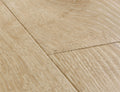Close-up of a wooden floor with light brown planks.