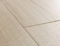Close-up of light wood flooring with a clear finish
